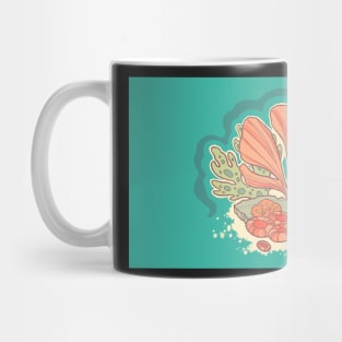 Peppy Yellow Seahorses in a Colorful Coral Reef Mug